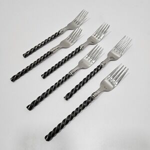 6 Dinner Forks Pier One 1 PII14 18/8 Stainless China Twist 8"
